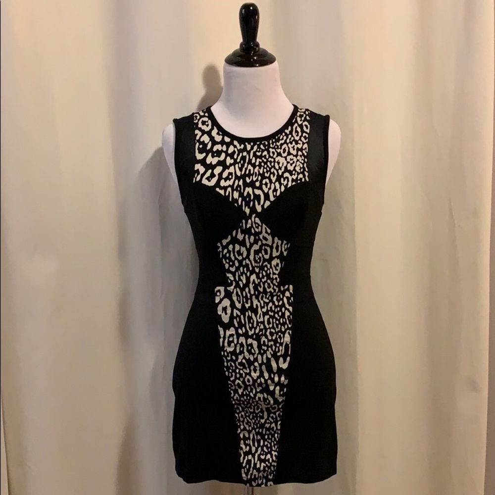 Black Leopard Bebe Dress